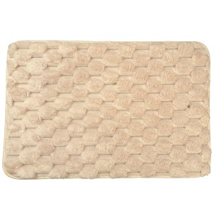 Beżowy dywanik prostokątny 40x60 cm – miękki, dekoracyjny akcent do sypialni