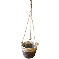 Doniczka wisząca BOHO 20 cm – na sznurku, z folią wewnętrzną