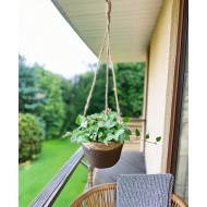 Doniczka wisząca BOHO 20 cm – na sznurku, z folią wewnętrzną