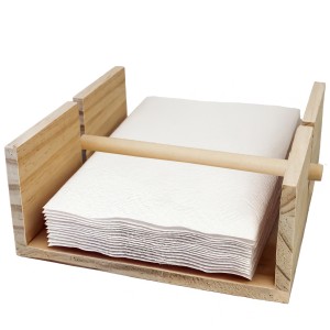 Drewniany serwetnik z obciążnikiem – naturalne drewno 19×19 cm
