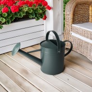 Konewka ogrodowa 5L zielona matowa – metalowa z sitkiem do podlewania