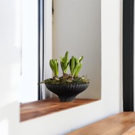 Misa dekoracyjna plastikowa szara z efektem kamienia 24,5 cm