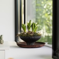 Misa dekoracyjna plastikowa szara z efektem kamienia 24,5 cm