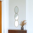 Lustro ścienne wiszące 3-elementowe złote 105x20 cm metalowe