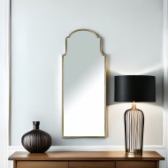 Złote lustro wiszące dekoracyjne 100x40 cm – nowoczesna forma