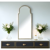 Złote lustro wiszące dekoracyjne 100x40 cm – nowoczesna forma