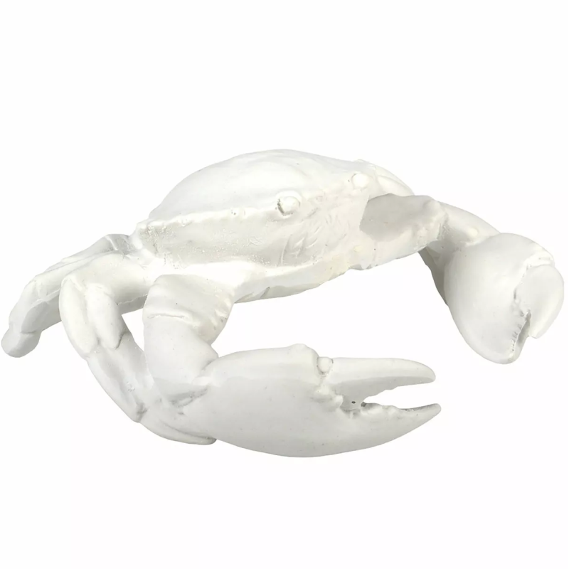 Figurka dekoracyjna biały krab – marynistyczna ozdoba do wnętrz
