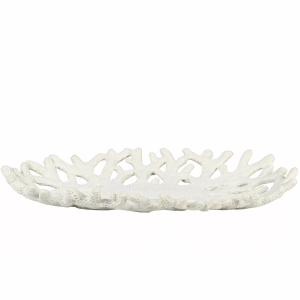 Patera dekoracyjna biała rafa koralowa – duża misa w stylu marynistycznym
