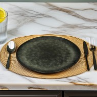 Talerz obiadowy zielony 28 cm – elegancka ceramika | Skandi.pl