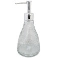 Dozownik do mydła szklany przezroczysty 350 ml ze srebrną pompką
