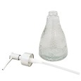 Dozownik do mydła szklany przezroczysty 350 ml ze srebrną pompką
