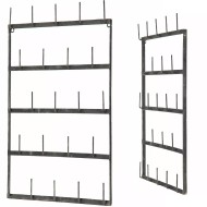 Wieszak loft srebrny metalowy ścienny 77x44 cm do kuchni i przedpokoju