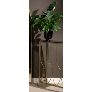 Konsola glamour złota z czarnym blatem 85x26x92 cm do salonu i przedpokoju