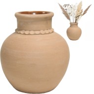 Wazon gliniany terakota 25x27 cm szkliwiony naturalny ręcznie robiony