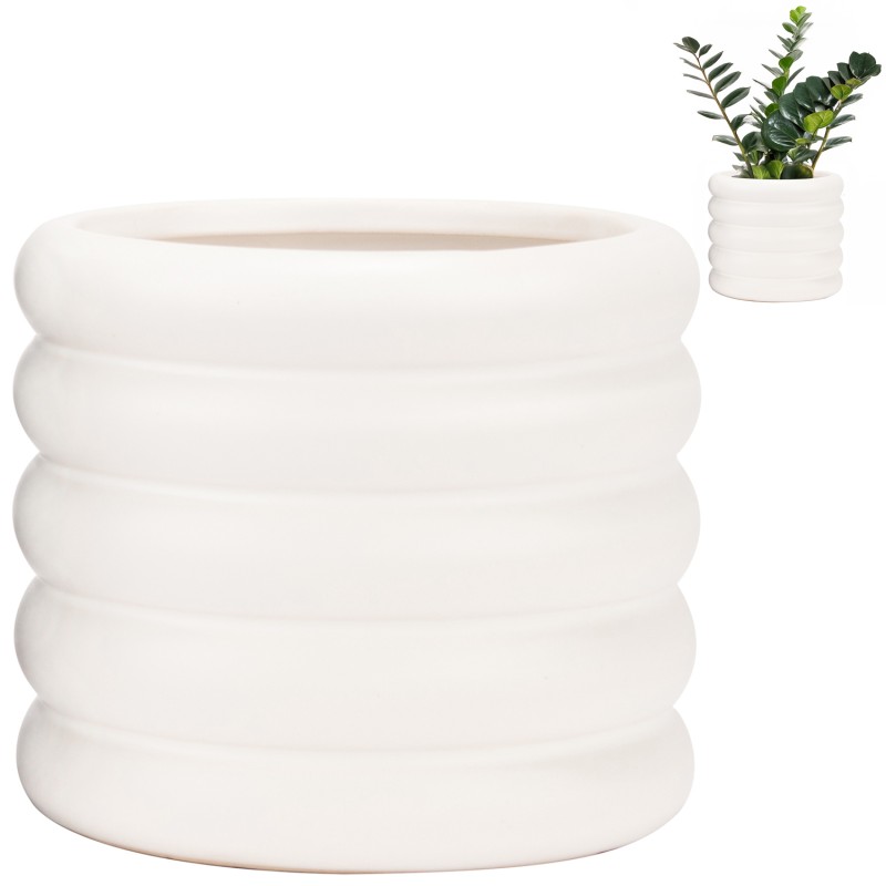 Doniczka ceramiczna biała matowa 15x12,5 cm nowoczesna do roślin domowych