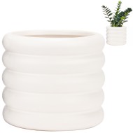 Doniczka ceramiczna biała matowa 15x12,5 cm nowoczesna do roślin domowych
