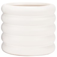 Doniczka ceramiczna biała matowa 15x12,5 cm nowoczesna do roślin domowych