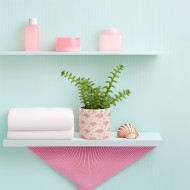 Doniczka ceramiczna biało-różowa 12 cm we flamingi dekoracyjna do roślin domowych