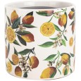 Doniczka ceramiczna biała w cytryny 14x13 cm dekoracyjna do roślin domowych