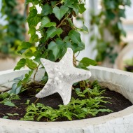 Dekoracja do doniczki biała rozgwiazda na patyku 9 cm morski akcent