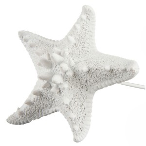 Dekoracja do doniczki biała rozgwiazda na patyku 9 cm morski akcent