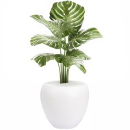 Doniczka ceramiczna biała matowa 27x24 cm podłogowa do palm i monster