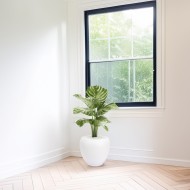 Doniczka ceramiczna biała matowa 27x24 cm podłogowa do palm i monster