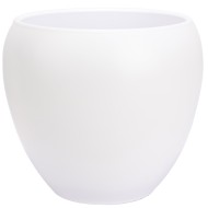 Doniczka ceramiczna biała matowa 27x24 cm podłogowa do palm i monster