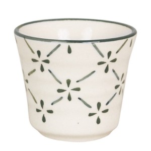 Kubek ceramiczny mały 125 ml biało-zielony