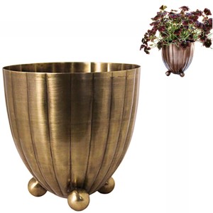 Doniczka złota metalowa dekoracyjna ⌀8,5 cm glamour bez odpływu