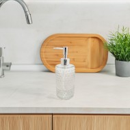 Dozownik do mydła szklany przezroczysty 450 ml z pompką