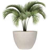 Doniczka okrągła jasnoszara duża 32 cm z tworzywa z recyklingu