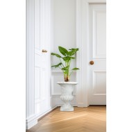 Doniczka biała podłogowa kielich ogrodowy 61 cm matowa wodoodporna