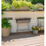 Kwietnik metalowy loftowy srebrny z 3 przegrodami i półką 69 cm