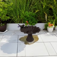 Poidełko żeliwne ogrodowe dla ptaków ⌀16 cm dekoracyjne karmnik retro