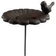 Poidełko żeliwne dla ptaków do wbicia w ziemię ⌀15 cm z figurką