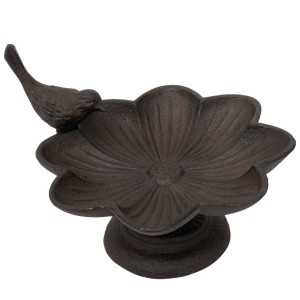 Poidełko żeliwne dla ptaków ogrodowe słonecznik 20 cm dekoracyjne