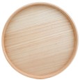 Okrągła drewniana taca – Naturalna i elegancka dekoracja do wnętrz salonu