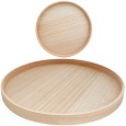 Okrągła drewniana taca – Naturalna i elegancka dekoracja do wnętrz salonu