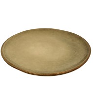 Talerz deserowy ceramiczny brązowo-zielony 20,5 cm połysk