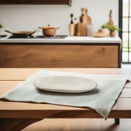 Półmisek ceramiczny jasnoszary 31,5 cm – elegancki dodatek do każdej zastawy