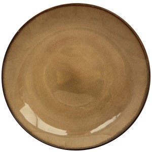Talerz obiadowy ceramiczny 27,5 cm – brązowy nugatowy połysk