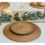 Talerz obiadowy ceramiczny 27,5 cm – brązowy nugatowy połysk