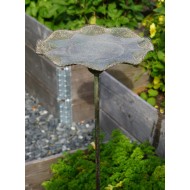 Metalowe poidełko dla ptaków ogrodowe stare złoto 31 cm x 109 cm