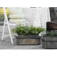 Doniczki metalowe korytka loft komplet 2 szt. postarzany zielony