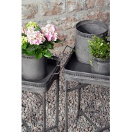 Doniczki metalowe ciemnoszare komplet 3 szt. loftowe osłonki bez odpływu