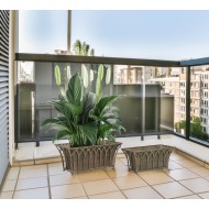 Doniczki metalowe prostokątne komplet 2 szt. postarzany zielony loft bez odpływu