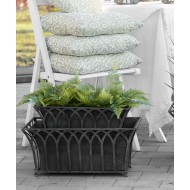 Doniczki metalowe prostokątne komplet 2 szt. postarzany zielony loft bez odpływu