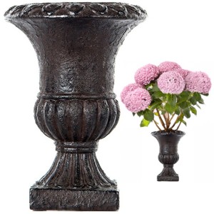 Doniczka osłonka kielich antyczny styl 17,5 cm brązowa retro bez odpływu