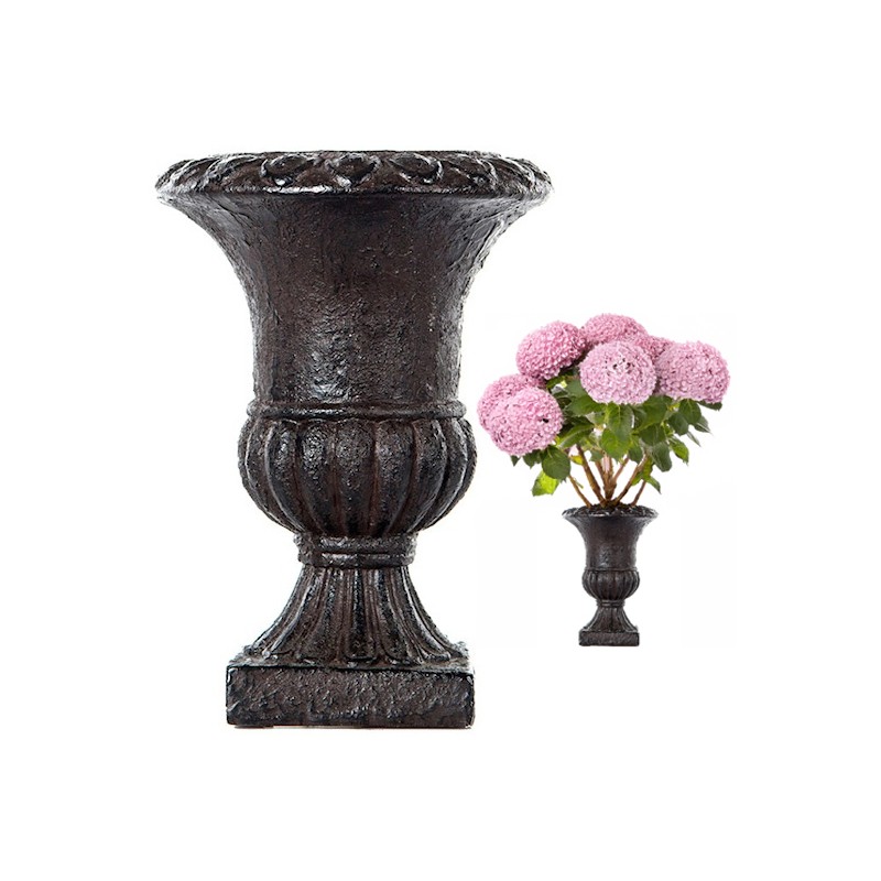 Doniczka osłonka kielich antyczny styl 17,5 cm brązowa retro bez odpływu